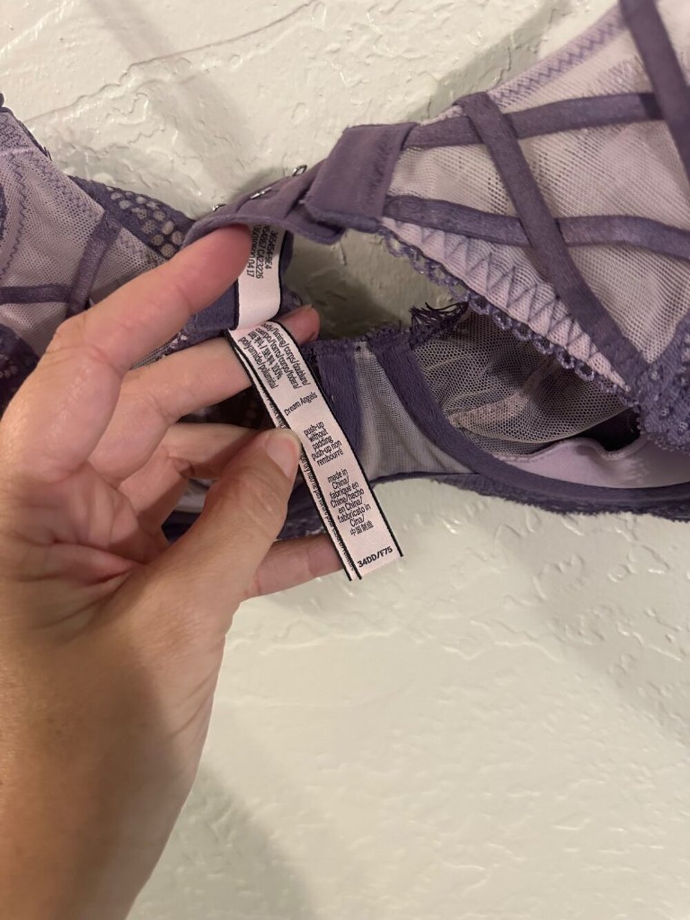 Victoria’s Secret Dream Angels Purple Lacy Push Up Without Padding Bra - Picture 8 of 8